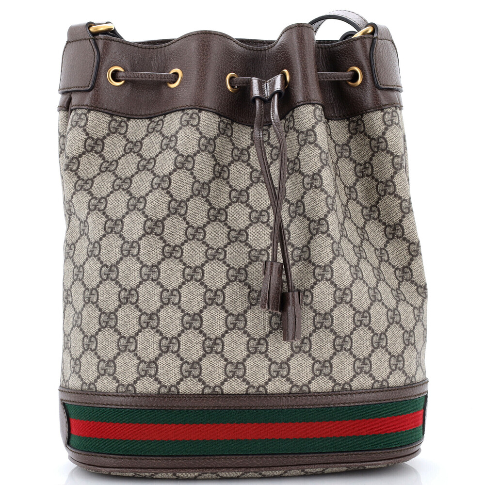 Gucci Medium Ophidia Bucket Bag GG Coated Canvas